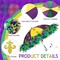 2 Pcs Mardi Gras Umbrella 22 x 2 Inch Second Line Umbrella with 2 Purple Yellow Green Feather String 2 Glue Point and 200 Glitter Stickers Mardi Gras Decoration for Masquerade Costume